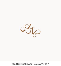 wedding initial concept FZ luxury minimalist logo design caligraphic style monogram letter