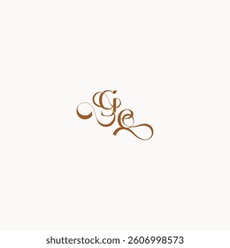 wedding initial concept EG luxury minimalist logo design caligraphic style monogram letter