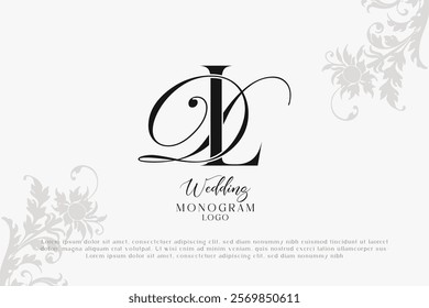 Wedding initial DL and LD monogram logo