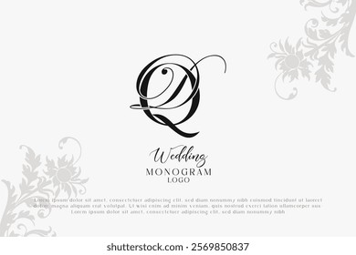 Wedding initial DQ and QD monogram logo