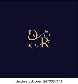 wedding initial DR organic and elegant concept beauty leaf monogram logo letter