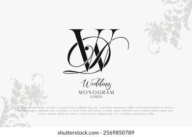 Wedding initial DW and WD monogram logo