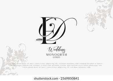 Wedding initial ED and DE monogram logo