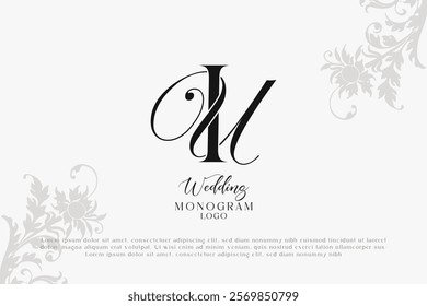 Wedding initial IU and IM monogram logo