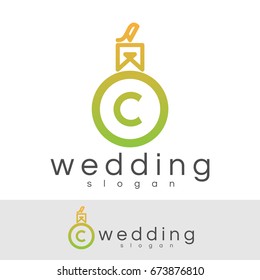 wedding initial Letter C Logo design