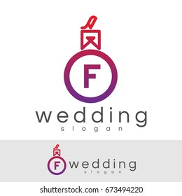 wedding initial Letter F Logo design