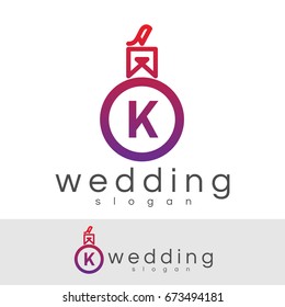 wedding initial Letter K Logo design