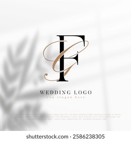 Wedding Initial Letter Logo Design GF, FG