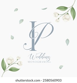 Wedding Initial Letter PI IP Monogram Logo