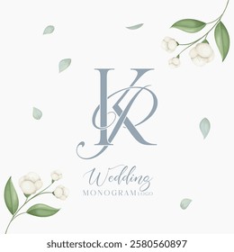 Wedding Initial Letter PK KP Monogram Logo