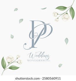 Wedding Initial Letter PP Monogram Logo