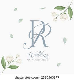 Wedding Initial Letter PR RP Monogram Logo