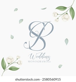 Wedding Initial Letter PS SP Monogram Logo
