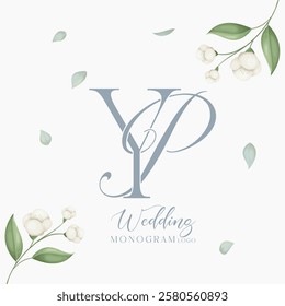 Wedding Initial Letter PY YP Monogram Logo