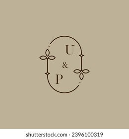 UP wedding initial logo in high quality professional design that will print well across any print media