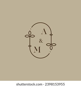 AM wedding initial logo in high quality professional design that will print well across any print media