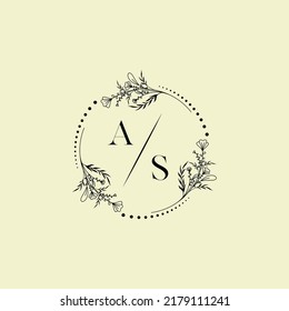 AS wedding initial logo letters in high quality professional design that will print well across any print media