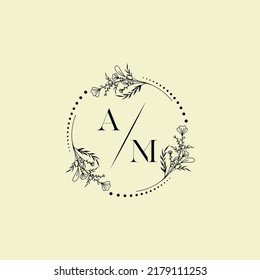 AM wedding initial logo letters in high quality professional design that will print well across any print media
