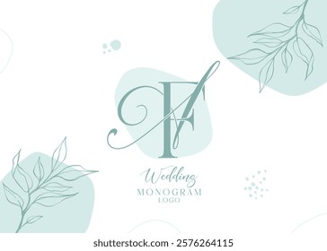 Wedding Initial Modern AF FA Monogram Logo