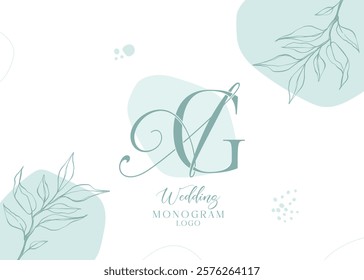 Wedding Initial Modern AG GA Monogram Logo