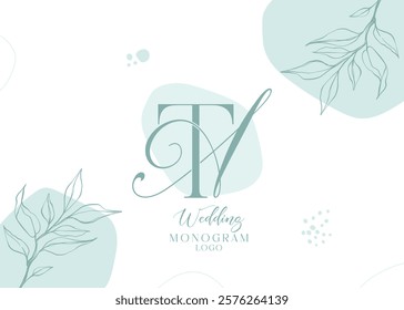 Wedding Initial Modern TA AT Monogram Logo