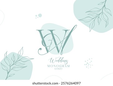 Wedding Initial Modern WA AW Monogram Logo