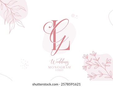 Wedding Initial Monogram Logo GL LG