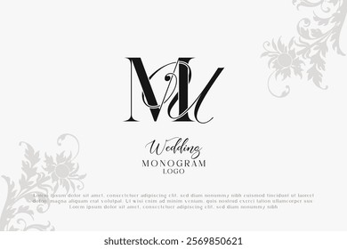 Wedding initial MU and UM monogram logo