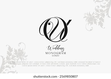 Wedding initial OU and UO monogram logo