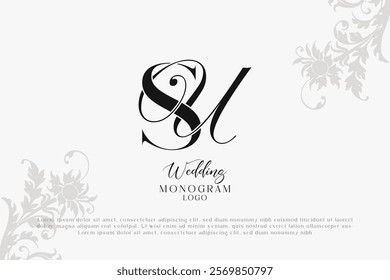 Wedding initial SU and US monogram logo