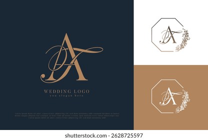 Wedding Initial TA And AT Monogram Text Letter Logo Design