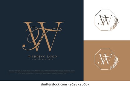 Wedding Initial TW And WT Monogram Text Letter Logo Design