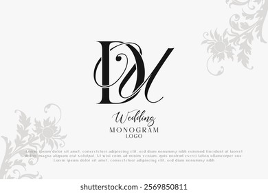 Wedding initial UD and DU monogram logo