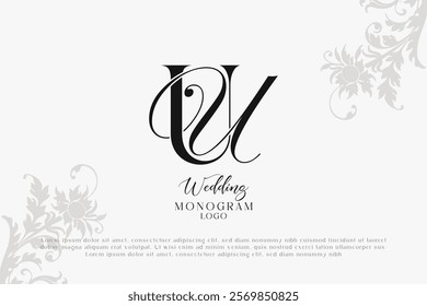 Wedding initial UU monogram logo