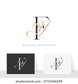 Wedding Initial YF And FY Monogram Text Letter Logo Design