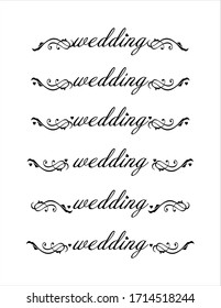 Hochzeitsinschrift mit dekorativen Elementen, Hochzeitssymbol