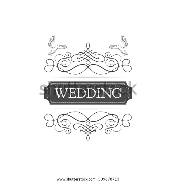 Wedding Invintation. Ornate frame elements.\
Vintage and filigree decoration. Ornament frames and scroll swirls\
element.