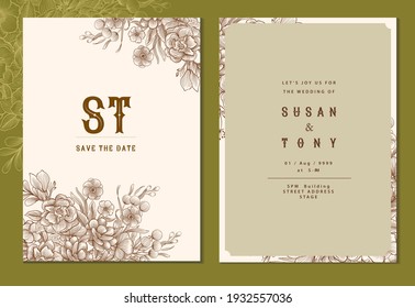 Wedding Invitatiom Card Design Vintage