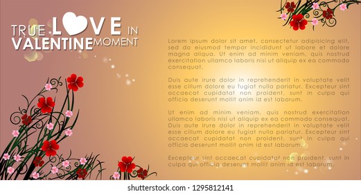 Wedding Invitation Abstract background of Valentine's Day. Background Sweet Love Template with copy space for the banner. Vector and Illustration, EPS 10