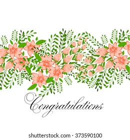 Wedding invitation with abstract floral background
