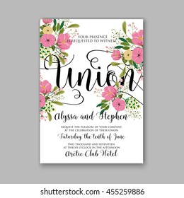 Wedding Invitation  with abstract floral background