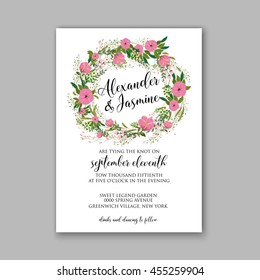 Wedding Invitation  with abstract floral background