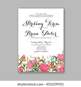 Wedding Invitation  with abstract floral background
