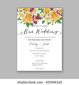 Wedding Invitation with abstract floral background