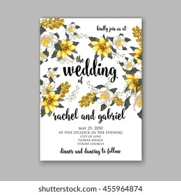 Wedding Invitation with abstract floral background