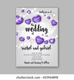 Wedding Invitation with abstract floral background