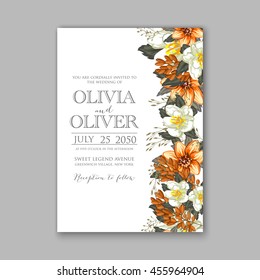 Wedding Invitation with abstract floral background