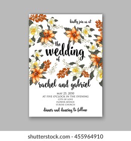 Wedding Invitation with abstract floral background