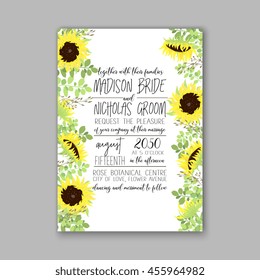 Wedding Invitation with abstract floral background