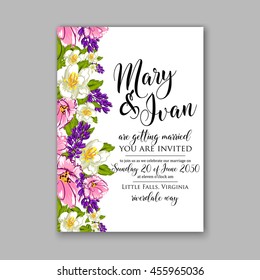 Wedding Invitation with abstract floral background